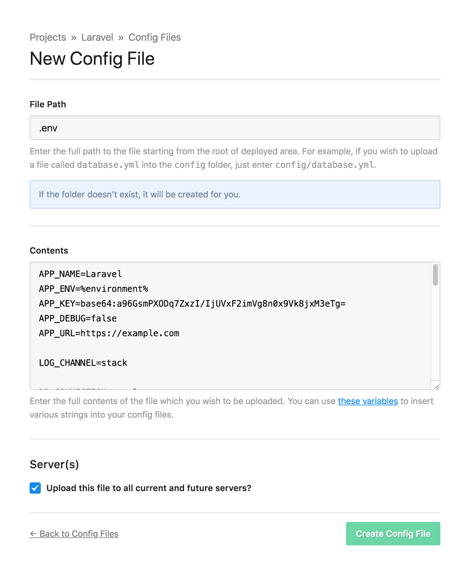 The config file